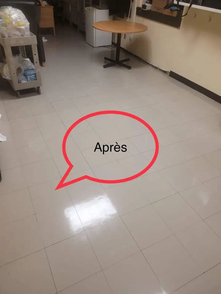 Plancher brillant après le nettoyage (Après)